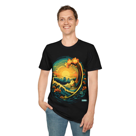 Unisex Softstyle T-Shirt Colorful Sunset Wave - 41