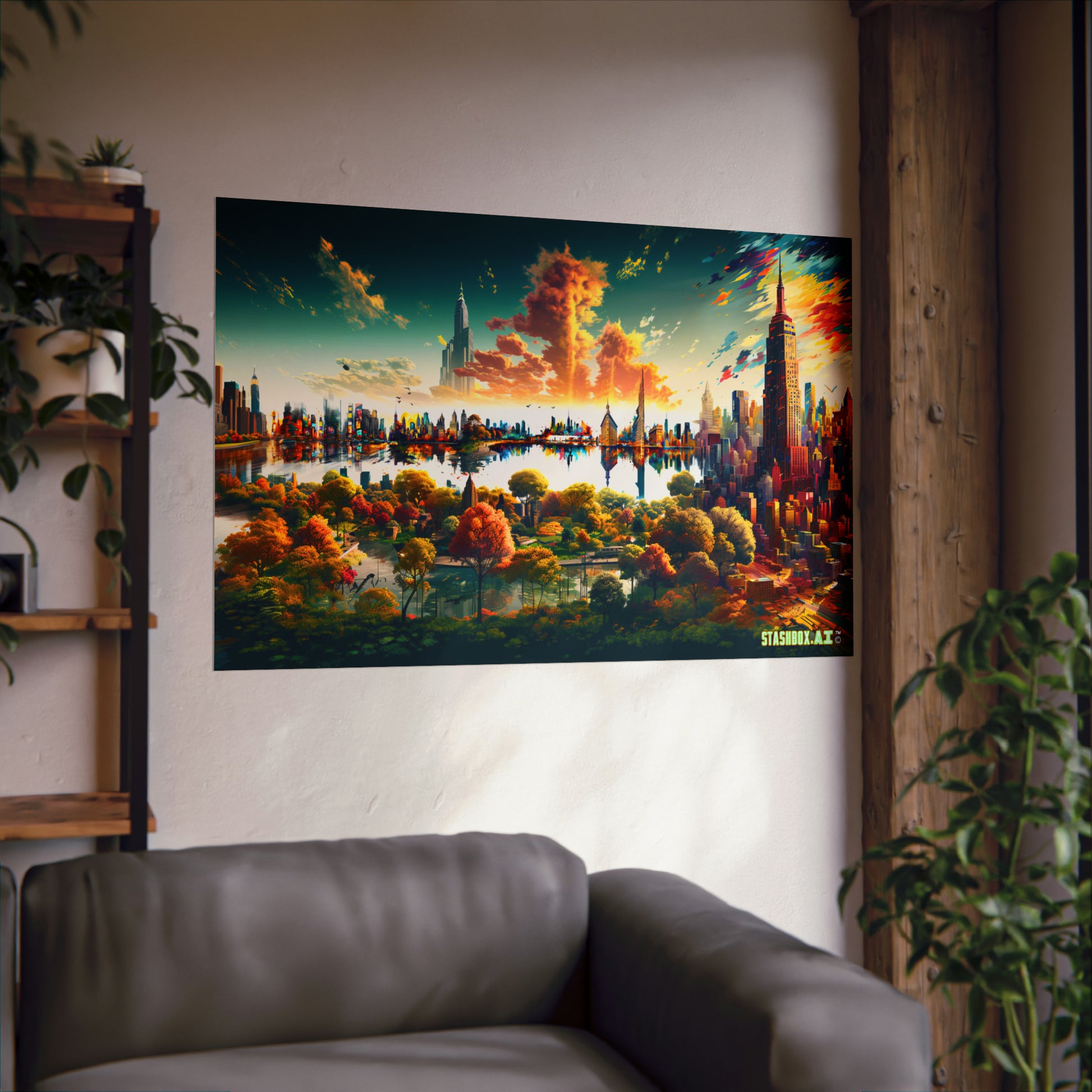 Surreal Cityscape Matte Poster - Stashbox Exclusive - #DreamyNYC #SurrealArt #CityscapeMagic #StashboxDesign #ArtisticPrint