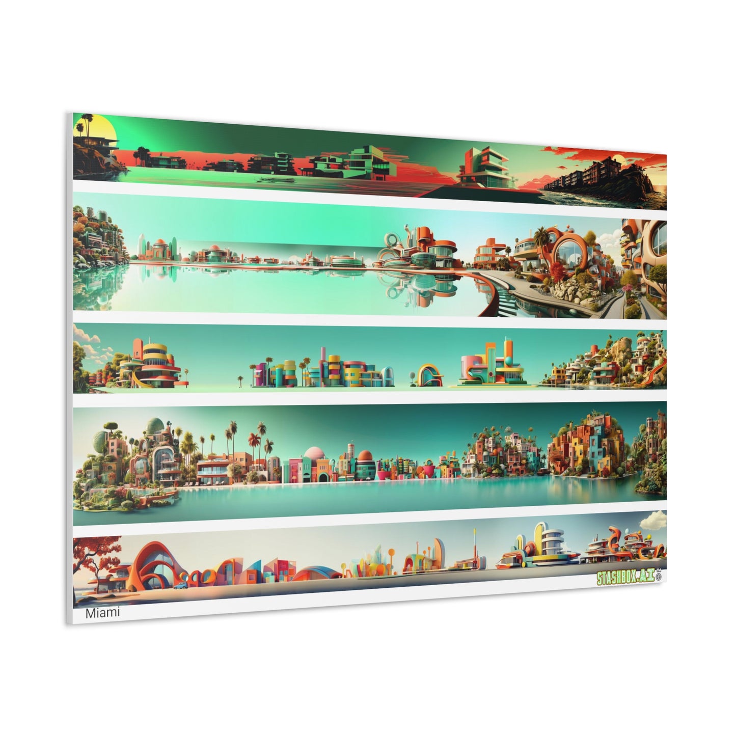 Classic Canvas Miami Architecture Inspired 5-in-1 Design 002