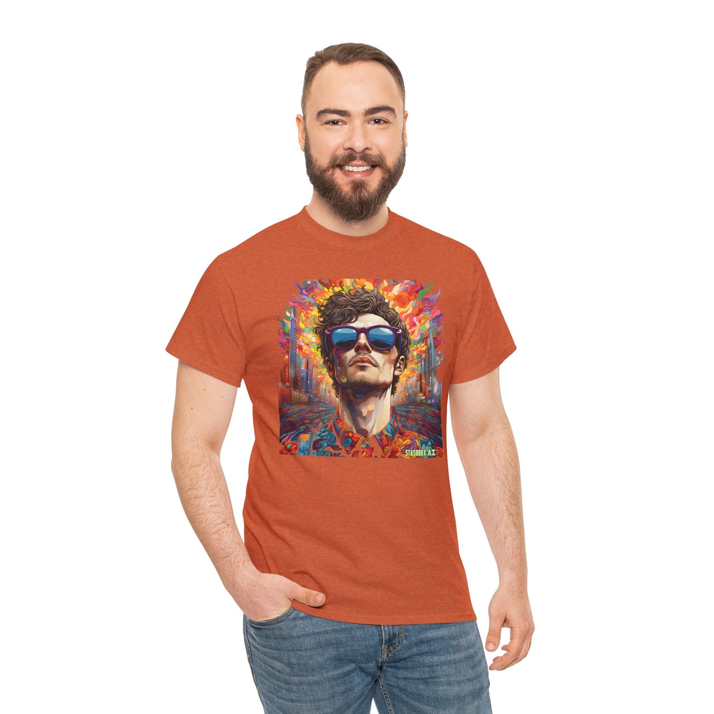 Unisex Heavy Cotton Tshirt - Urban Psychedelia: SpectraVision Shirt New York 008