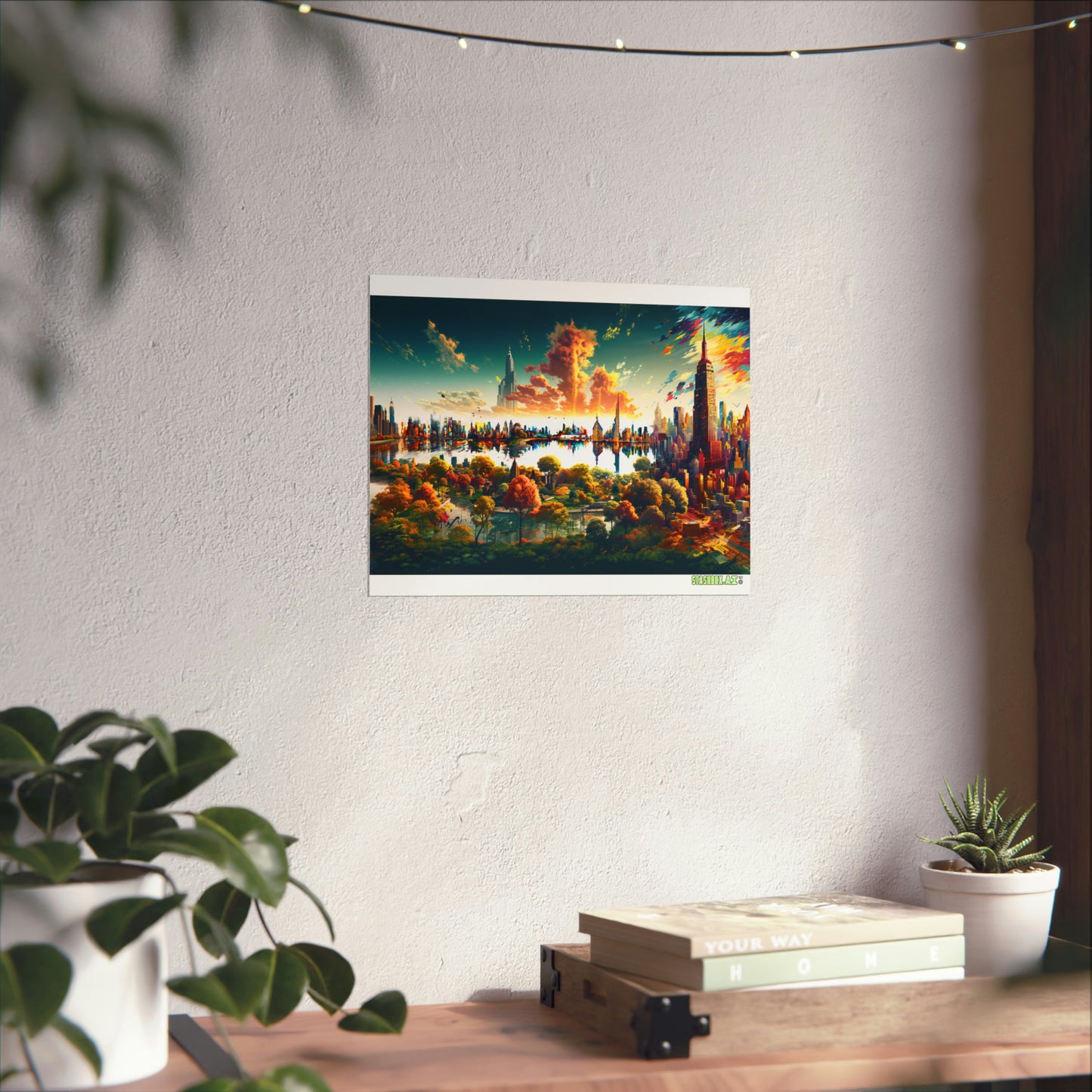 Matte Horizontal Poster New York Dreamlike Illustration of City NY 004