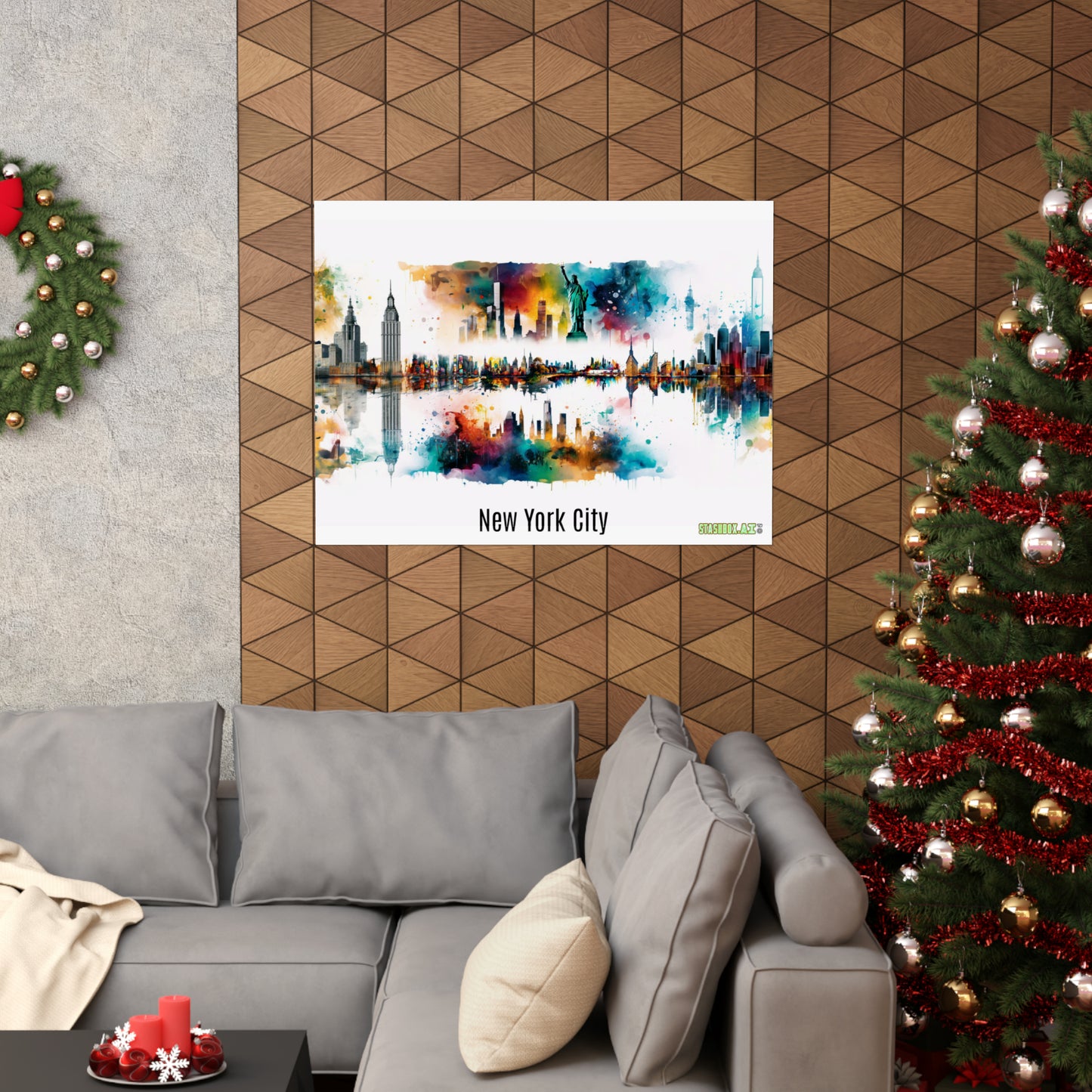 Dreamlike Illustration of a City New York Inspired -Matte Horizontal Posters - Stashbox New York Design #004