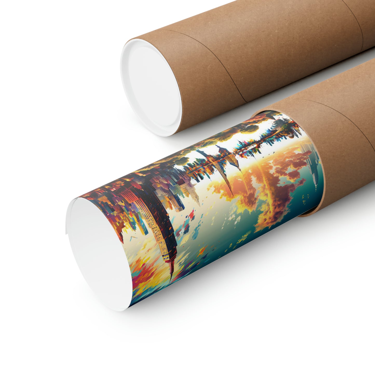 Matte Horizontal Poster New York Dreamlike Illustration of City NY 004