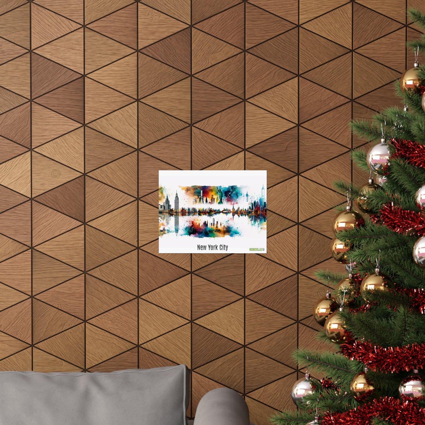 Dreamlike Illustration of a City New York Inspired -Matte Horizontal Posters - Stashbox New York Design #004