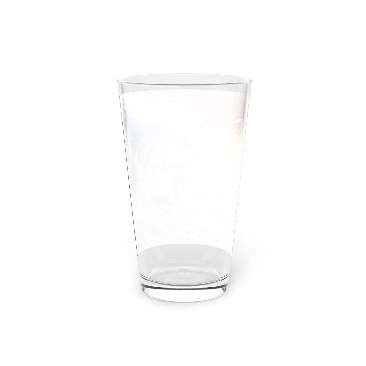 Pint Glass 16oz Colorful Sunset Surfing Waves 001