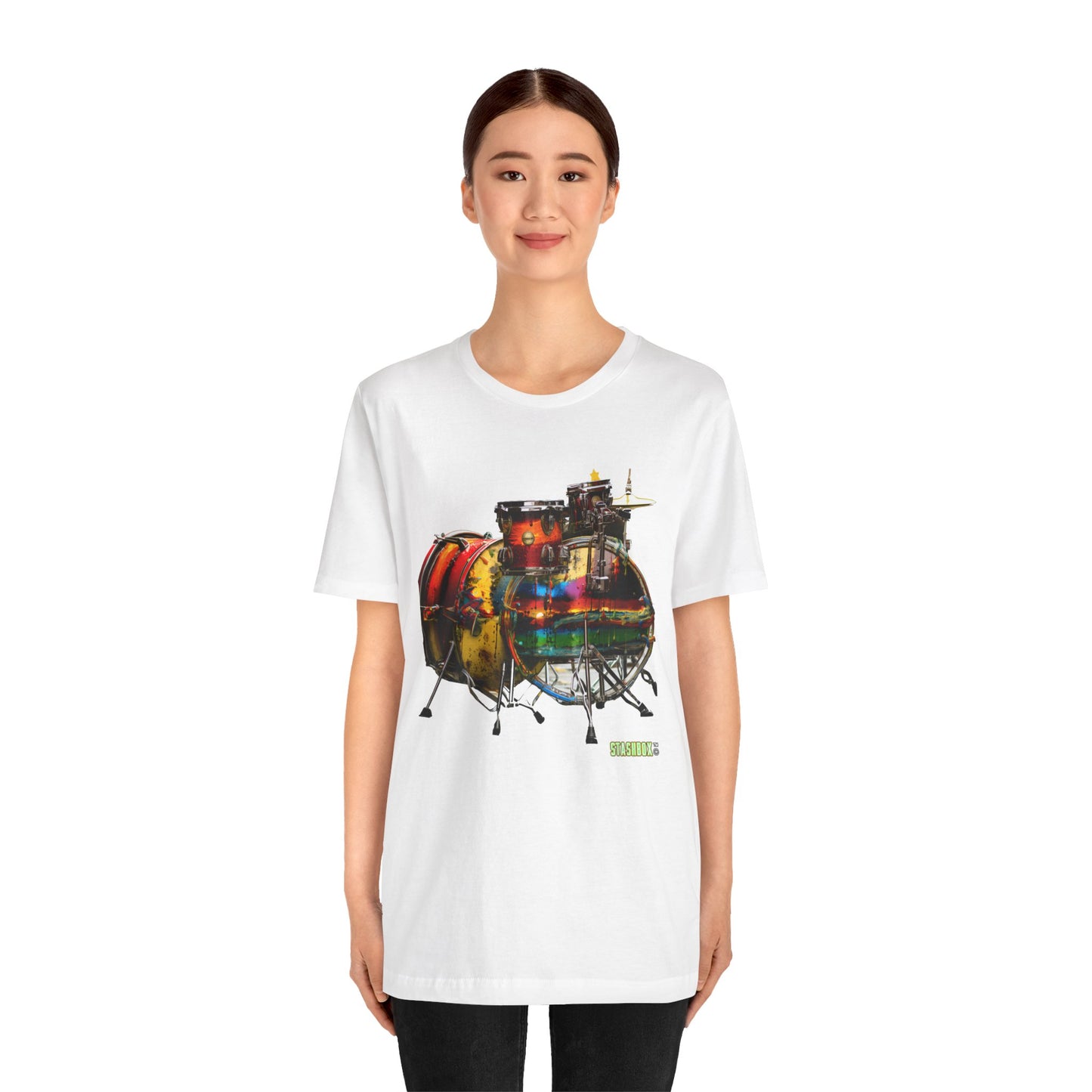 Unisex Jersey Short Sleeve Tshirt - Colorful Drum Set - 006