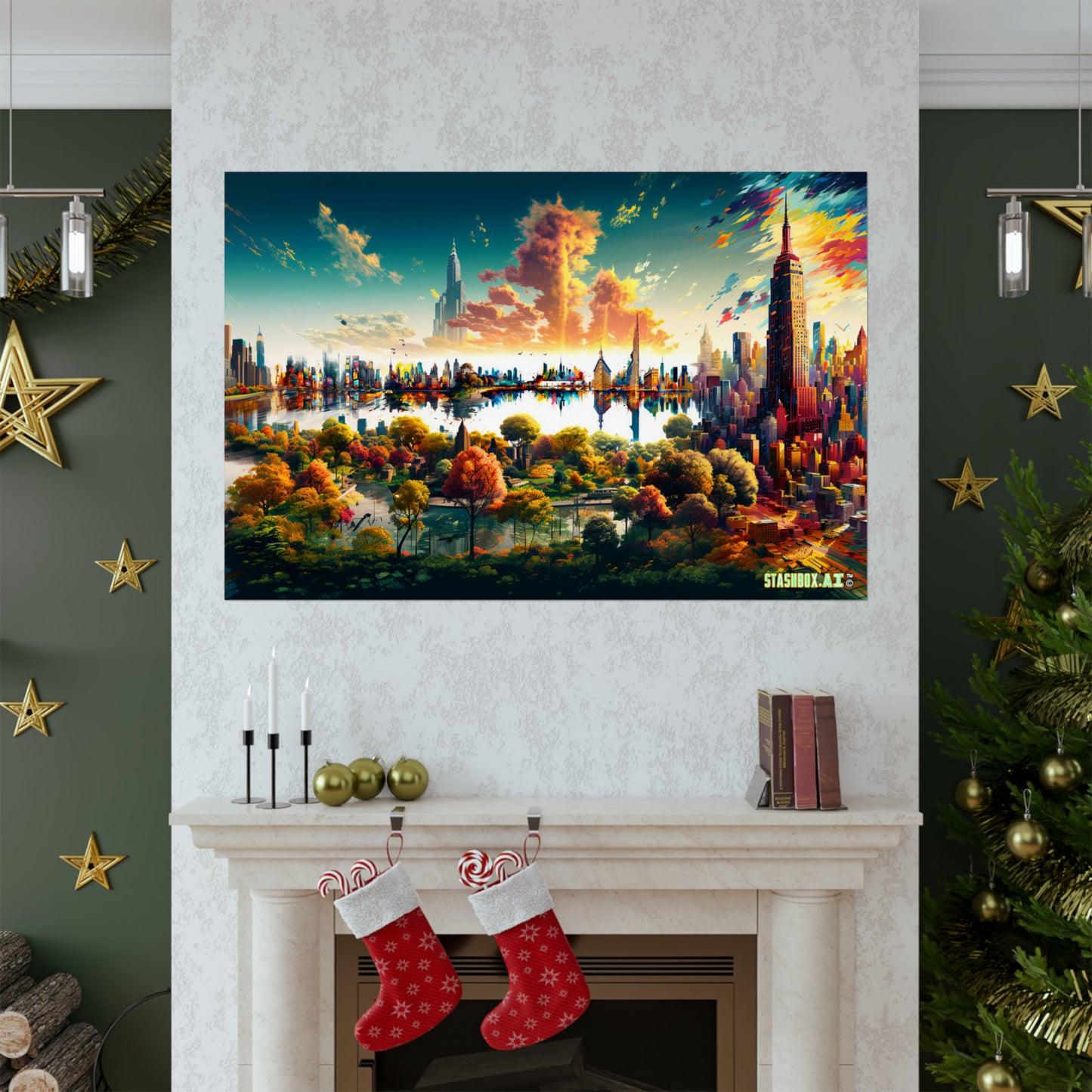 Surreal Cityscape Matte Poster - Stashbox Exclusive - #DreamyNYC #SurrealArt #CityscapeMagic #StashboxDesign #ArtisticPrint