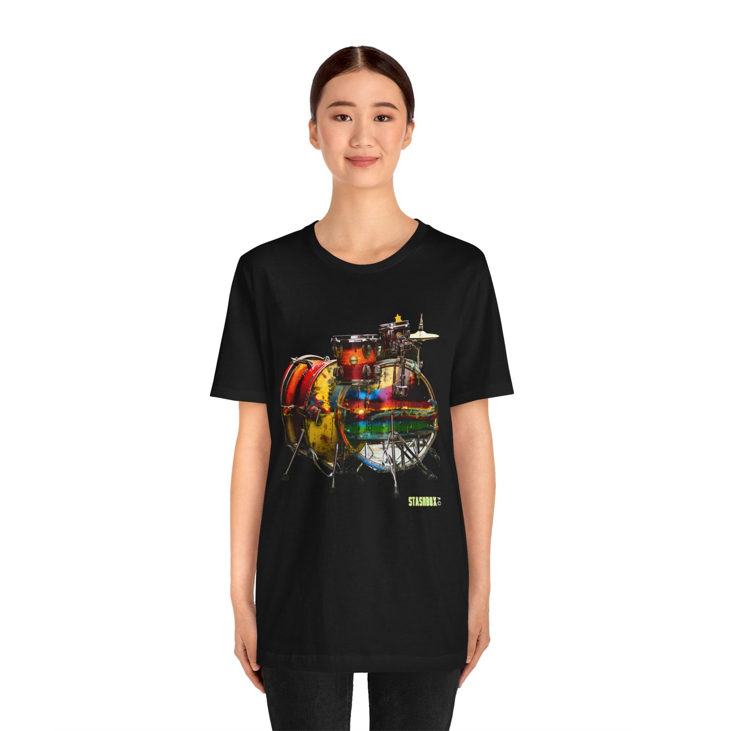 Unisex Jersey Short Sleeve Tshirt - Colorful Drum Set - 006