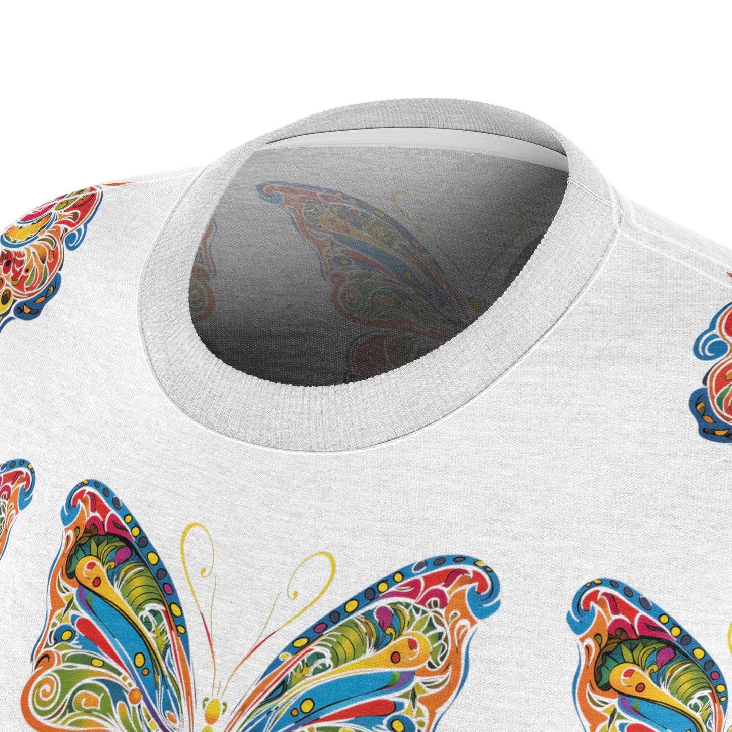 Women's Cut & Sew Tee (AOP) Butterfly Pattern T-Shirt 014