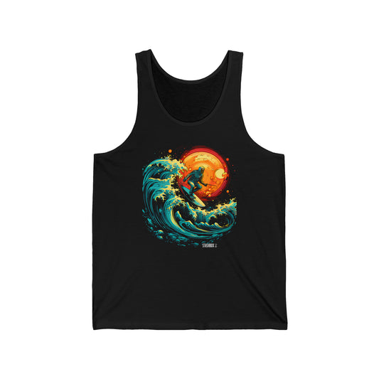 Unisex Jersey Tank Surfing Astronaut Space Wave Art 67