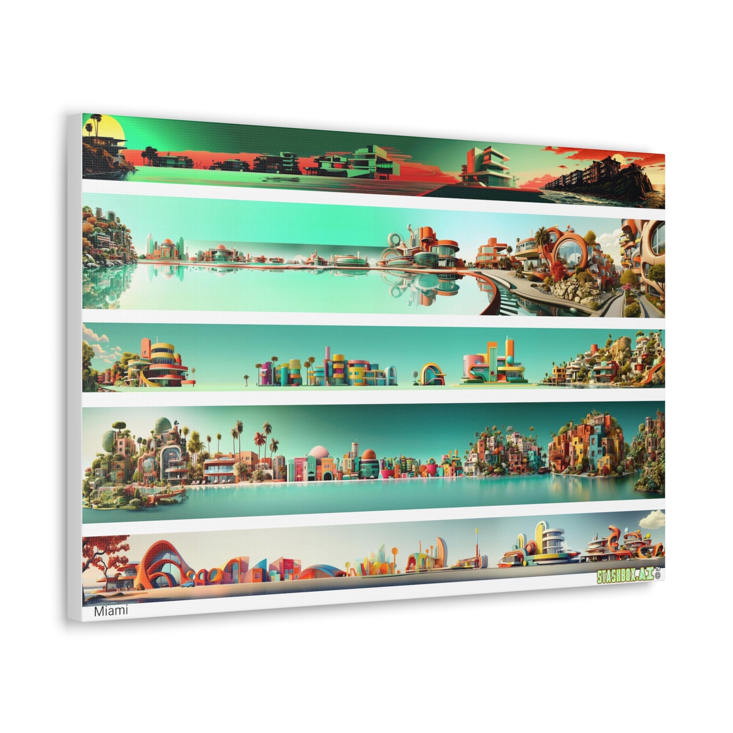 Classic Canvas Miami Architecture Inspired 5-in-1 Design 002