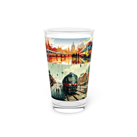 Explore the urban tapestry with our Cityscape Chronicles Pint Glass. Featuring a Wimmelbilder Railway Double Mural, it's a visual feast for city enthusiasts. #UrbanArtistry #CityscapeSips
