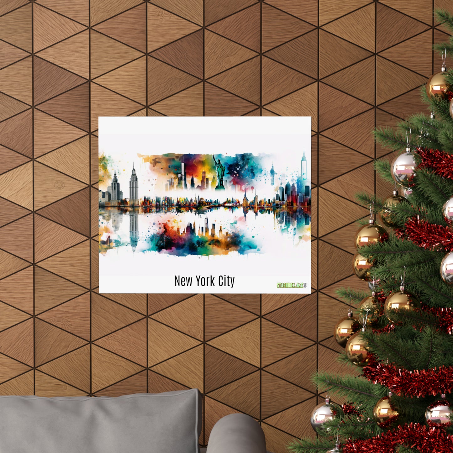 Dreamlike Illustration of a City New York Inspired -Matte Horizontal Posters - Stashbox New York Design #004