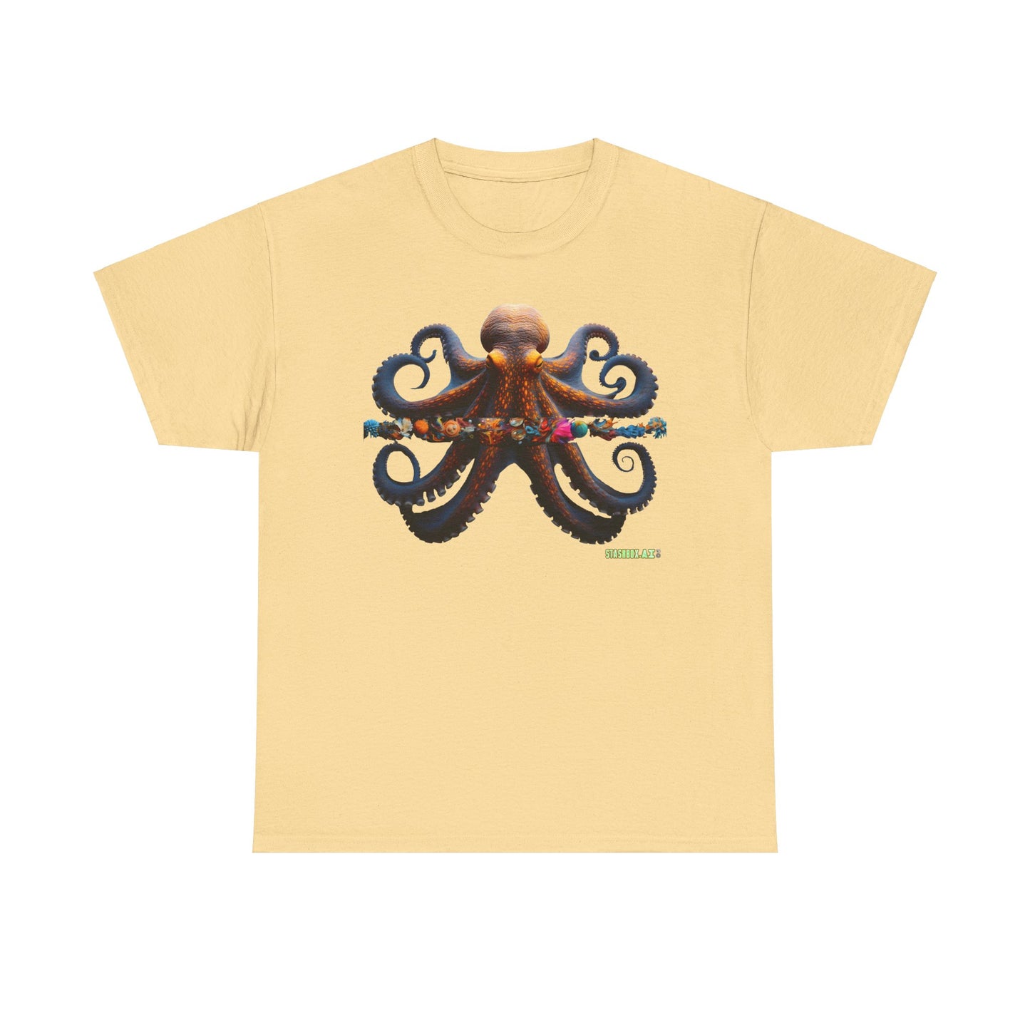 Unisex Heavy Cotton Tee Animal Octopus 001