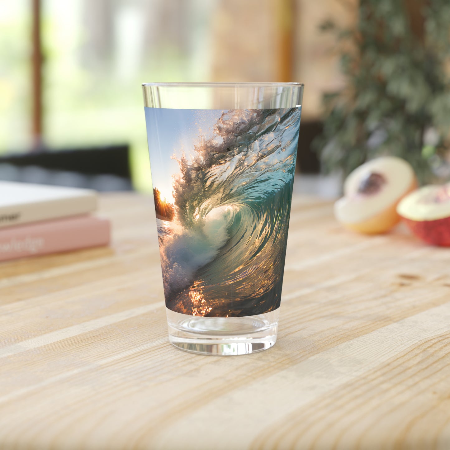 Pint Glass, 16oz Beautiful Wave - Waves Design 009