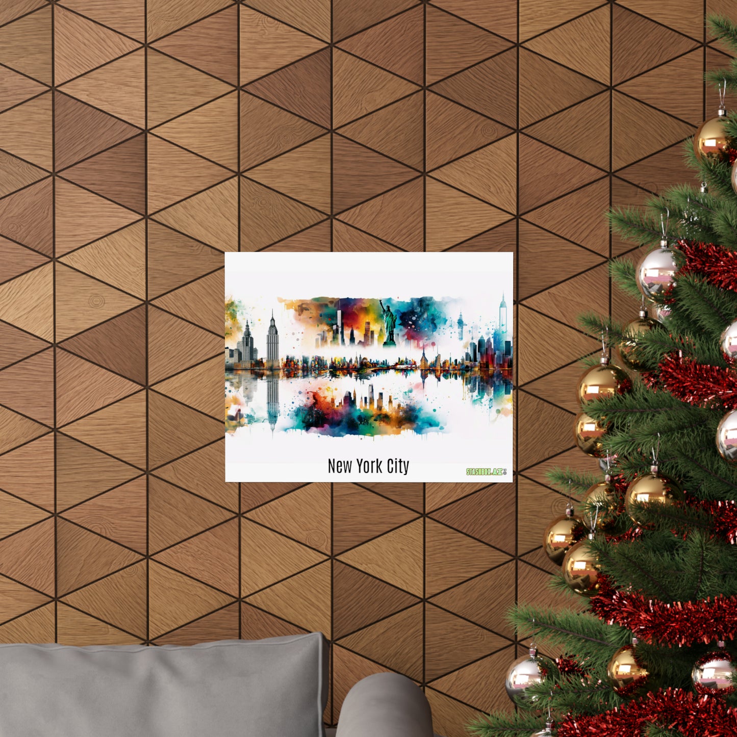 Dreamlike Illustration of a City New York Inspired -Matte Horizontal Posters - Stashbox New York Design #004