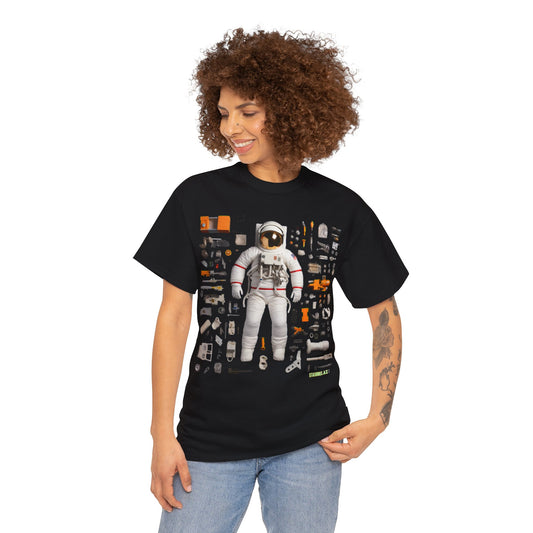 Unisex Adult Size Heavy Cotton TShirt Astronaut Knolling 003