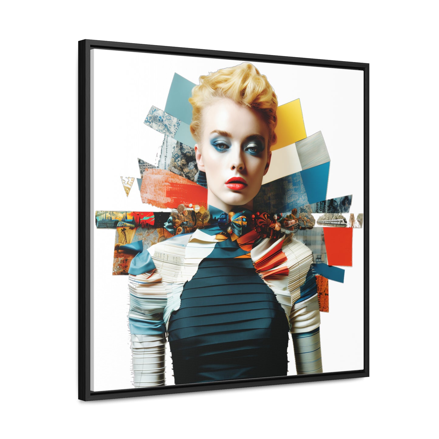 Super Model & Trains Abstract - Gallery Canvas Wraps, Square Frame - 009