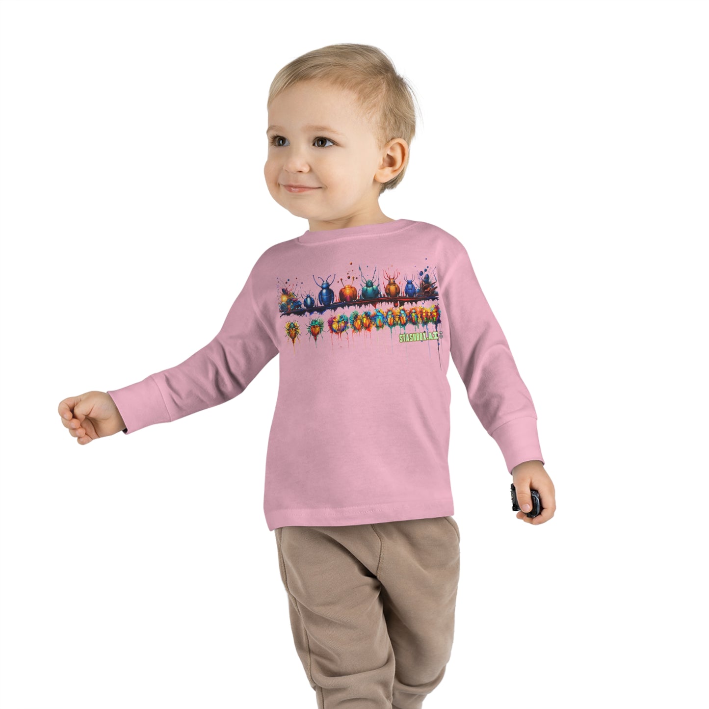 Toddler Long Sleeve Tee Colorful Fun Bugs 001 T-Shirt