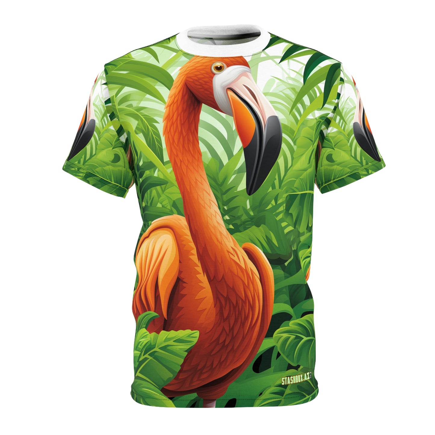 Unisex Cut & Sew TShirt (AOP) Flamingo Design 001
