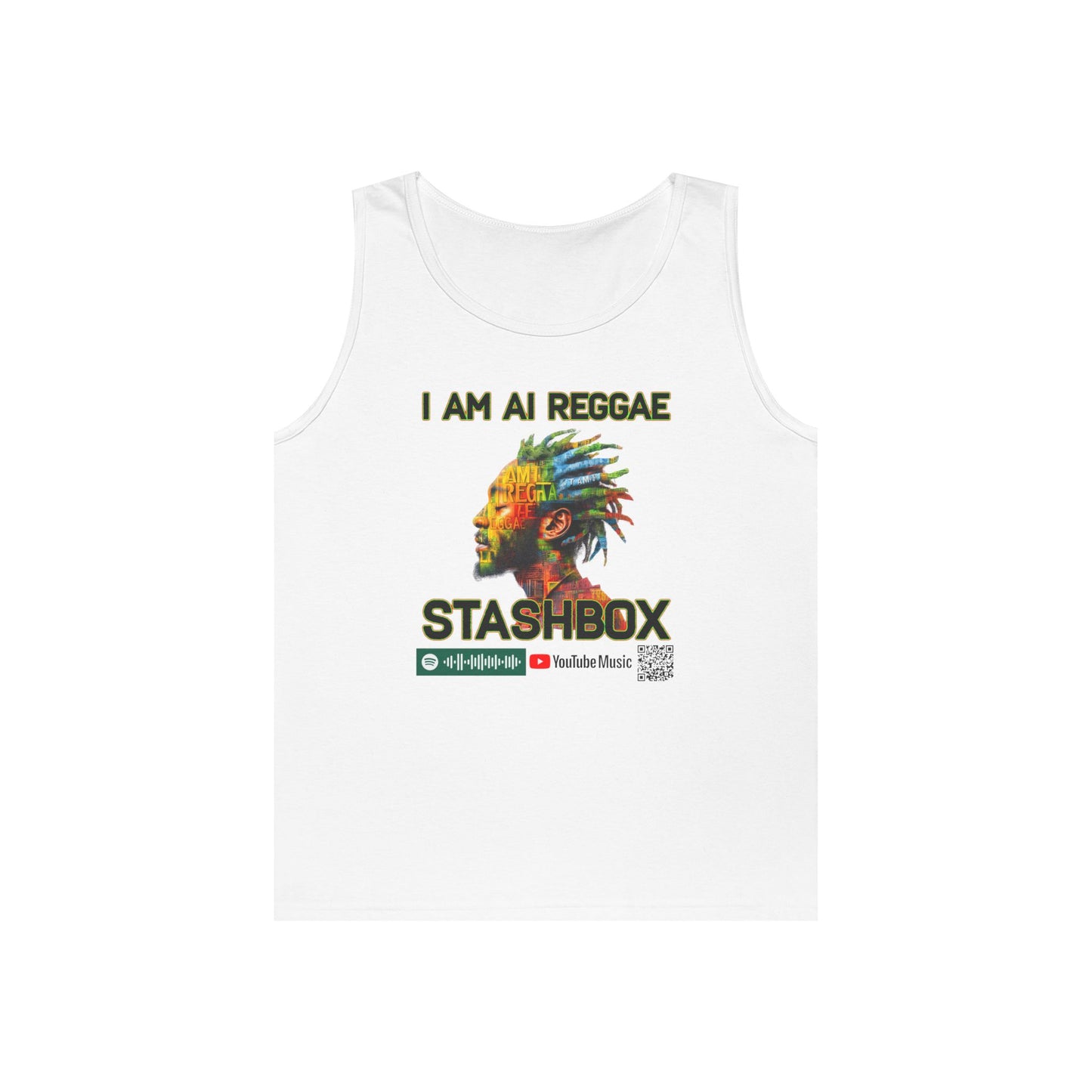 I Am AI Reggae - Stashbox - Unisex Heavy Cotton Tank Top