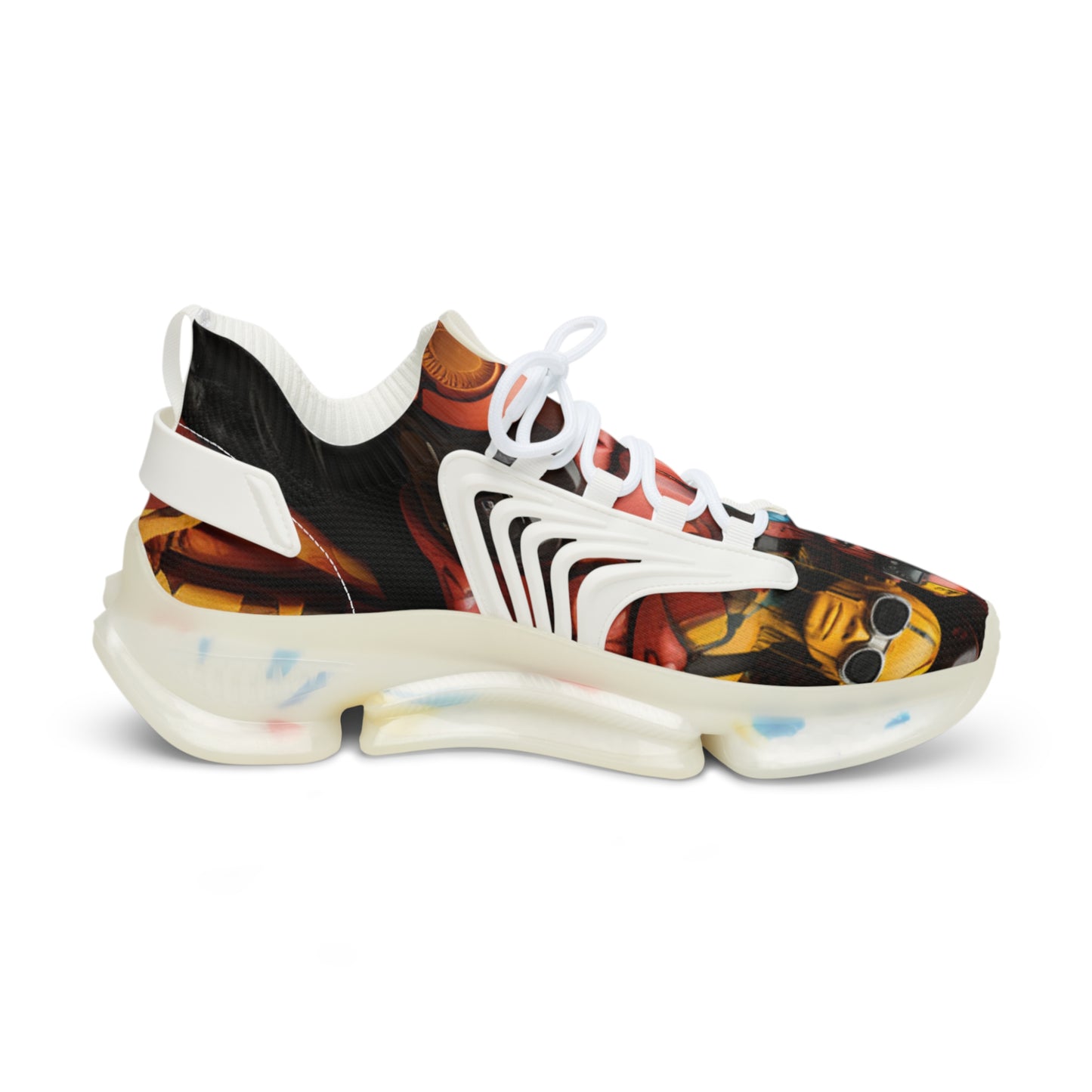 STASHBOX.AI Men's Mesh Characters Shoes featuring original music artwork