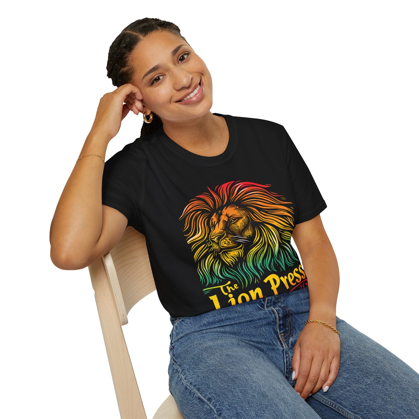 Tshirt Unisex Softstyle The Lion Press Green Yellow Red Tri-Color