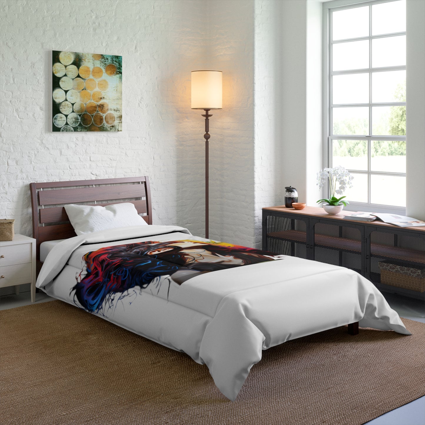 Cool Model Rainbow Ink Bedding Comforter 019