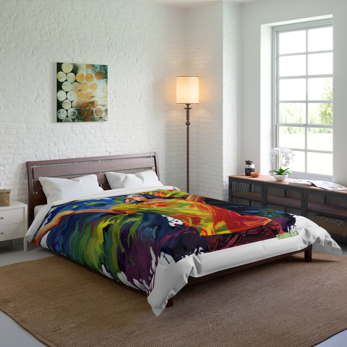 Bedding Comforter Rainbow Model Drawn Crossing Finish Line #016