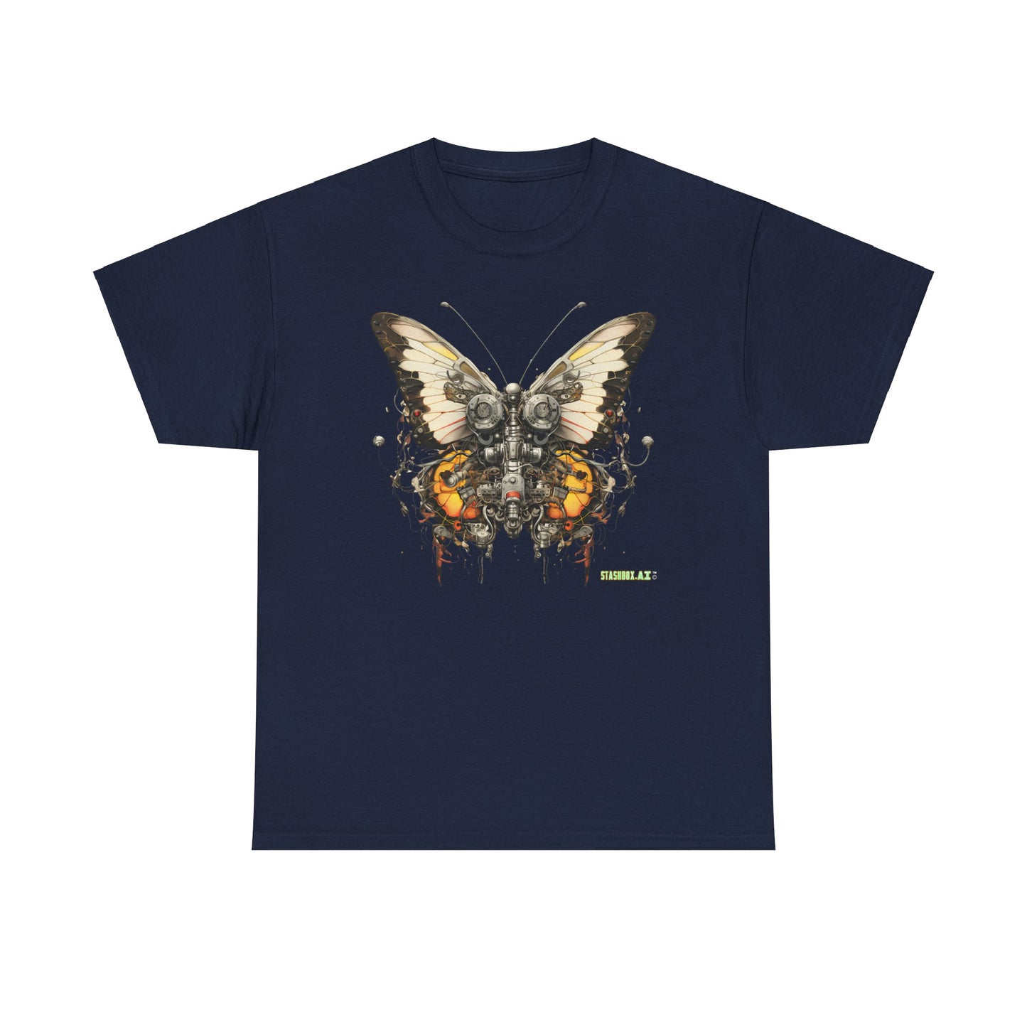 Unisex Heavy Cotton Abstract Butterfly Bio Punk T-Shirt 002