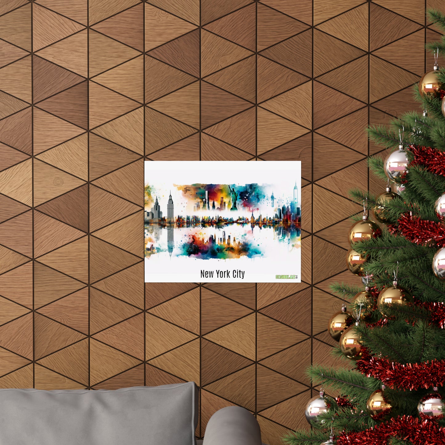 Dreamlike Illustration of a City New York Inspired -Matte Horizontal Posters - Stashbox New York Design #004