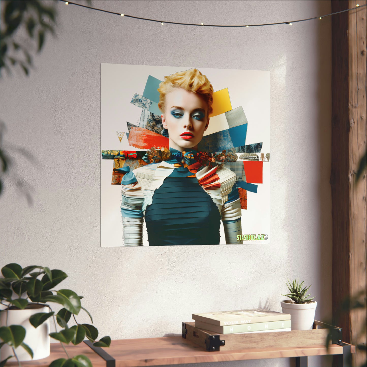 Collage-Like Train Art: Stashbox Matte Vertical Poster