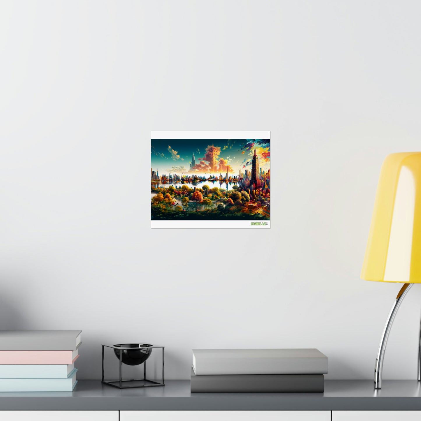 Matte Horizontal Poster New York Dreamlike Illustration of City NY 004