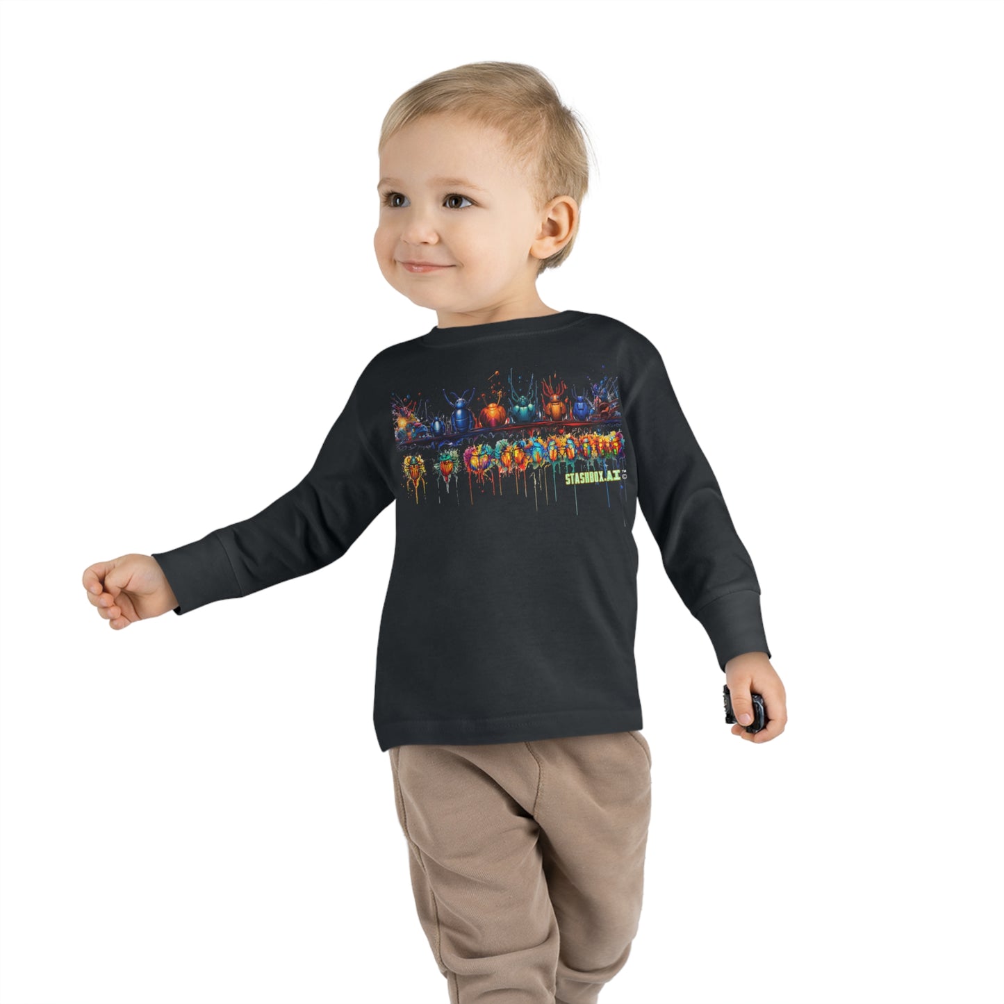 Toddler Long Sleeve Tee Colorful Fun Bugs 001 T-Shirt