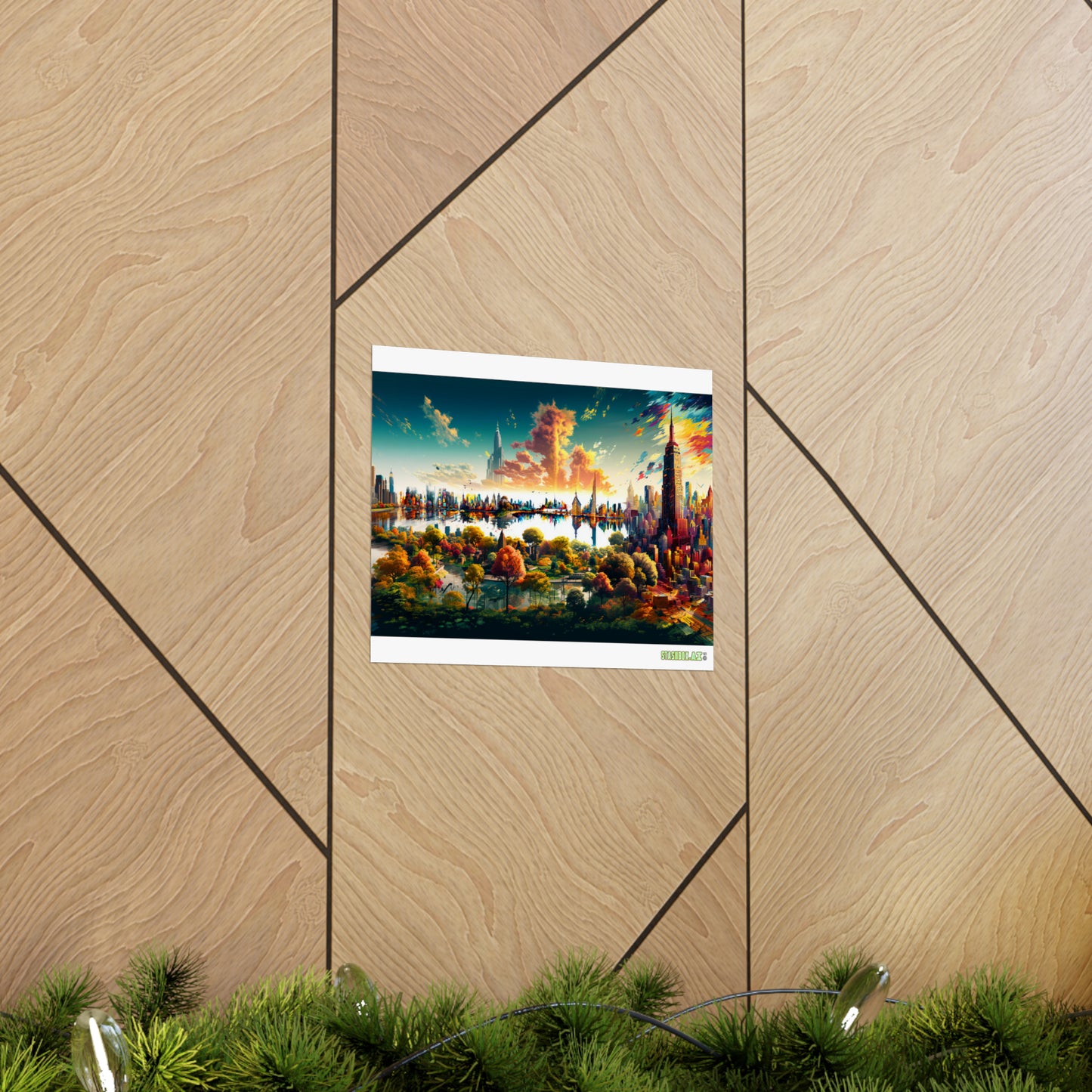 Matte Horizontal Poster New York Dreamlike Illustration of City NY 004