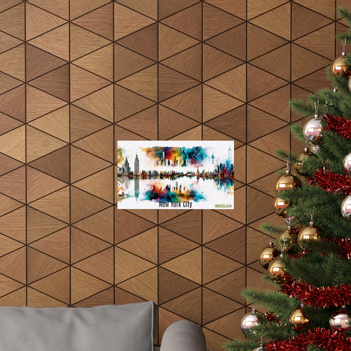 Dreamlike Illustration of a City New York Inspired -Matte Horizontal Posters - Stashbox New York Design #004