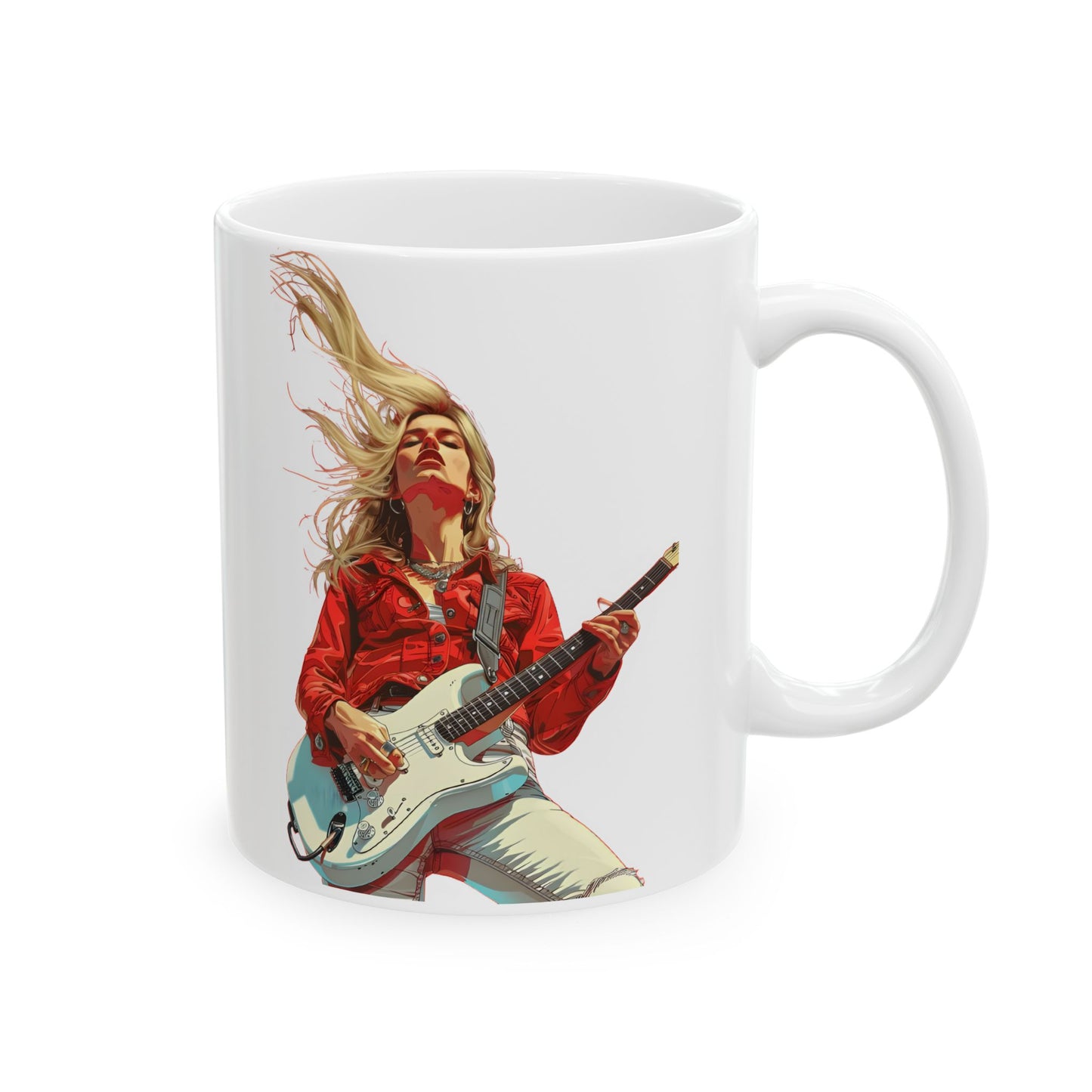 Stashbox Psychedelic Art & Rocker Girl Ceramic Mug, (11oz)