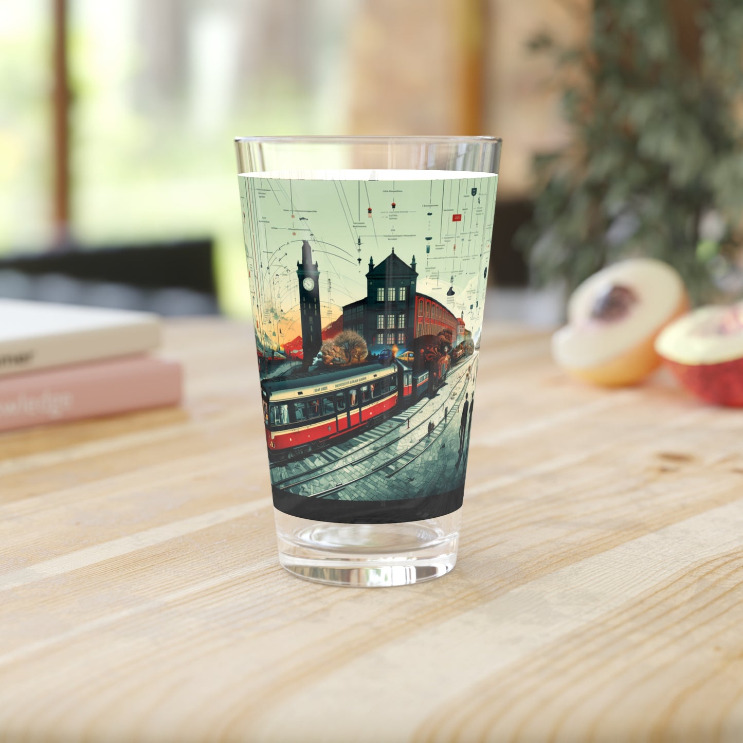 Meandering Bauhaus Train Pint Glass - Stashbox Train Design