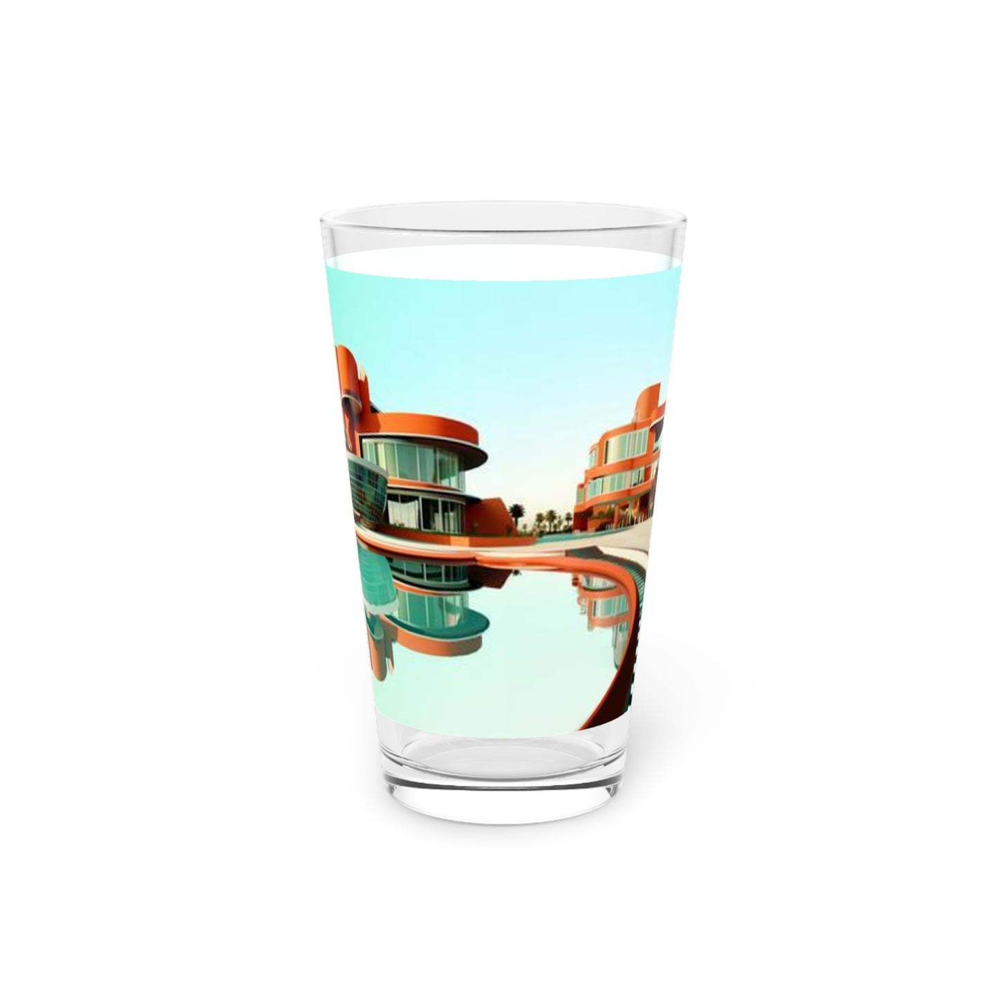 Pint Glass, 16oz Miami Inspired Architecture 003