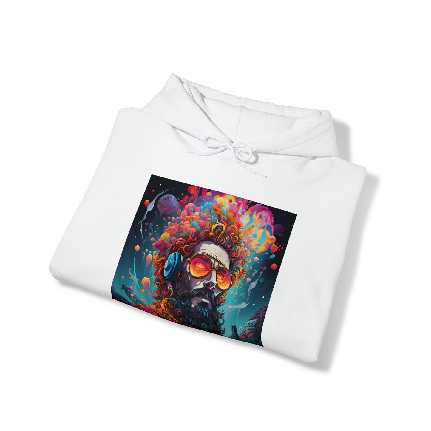 Dive into the Psychedelic MetaVerse with our Producer's Psychedelic Design #003 Hooded Sweatshirt. Wearable art meets digital dreams, exclusively at Stashbox.ai.