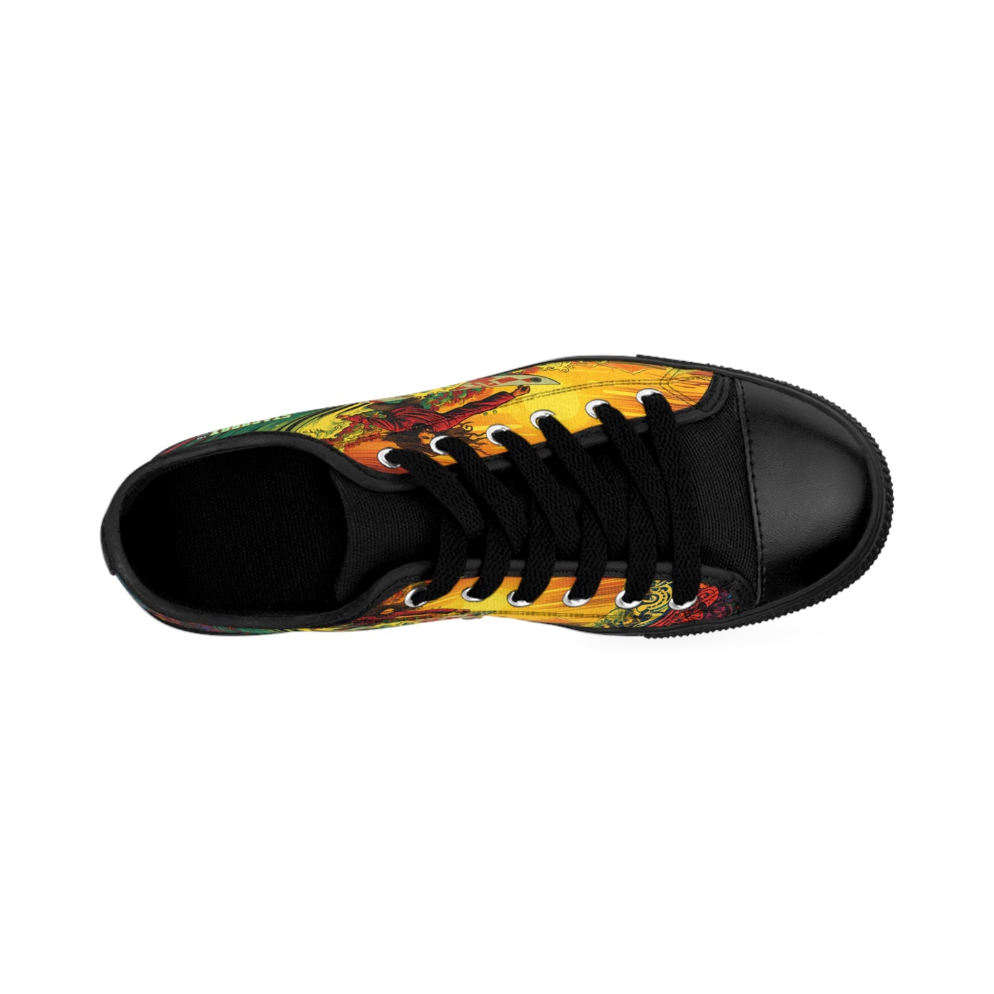 STASHBOX.AI Custom Men's Rastaman Surfing Wave Green Yellow Red Shoes with original reggae and music artwork