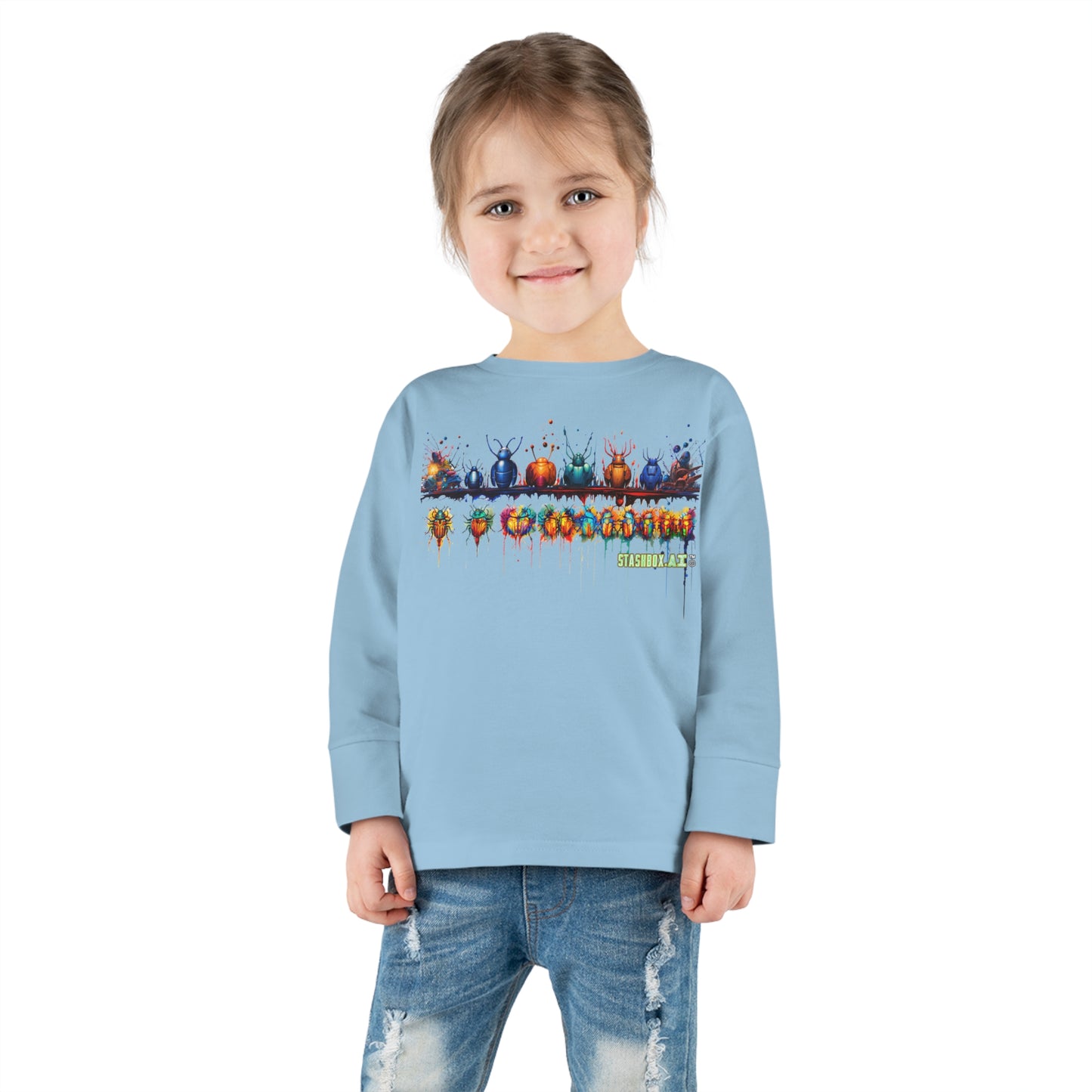 Toddler Long Sleeve Tee Colorful Fun Bugs 001 T-Shirt