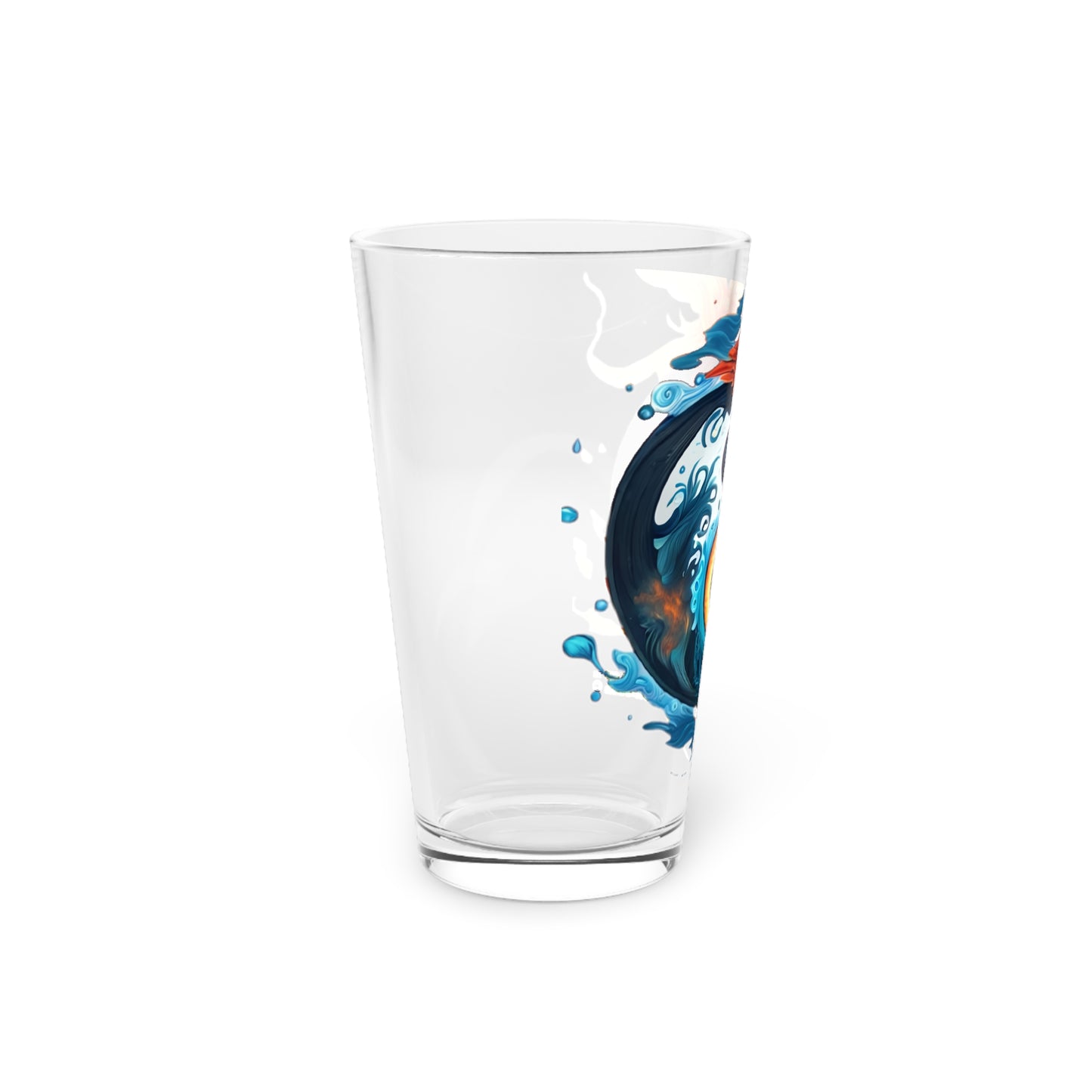 Ying Yang Pint Glass, 16oz Colorful by Joel Lovett #001