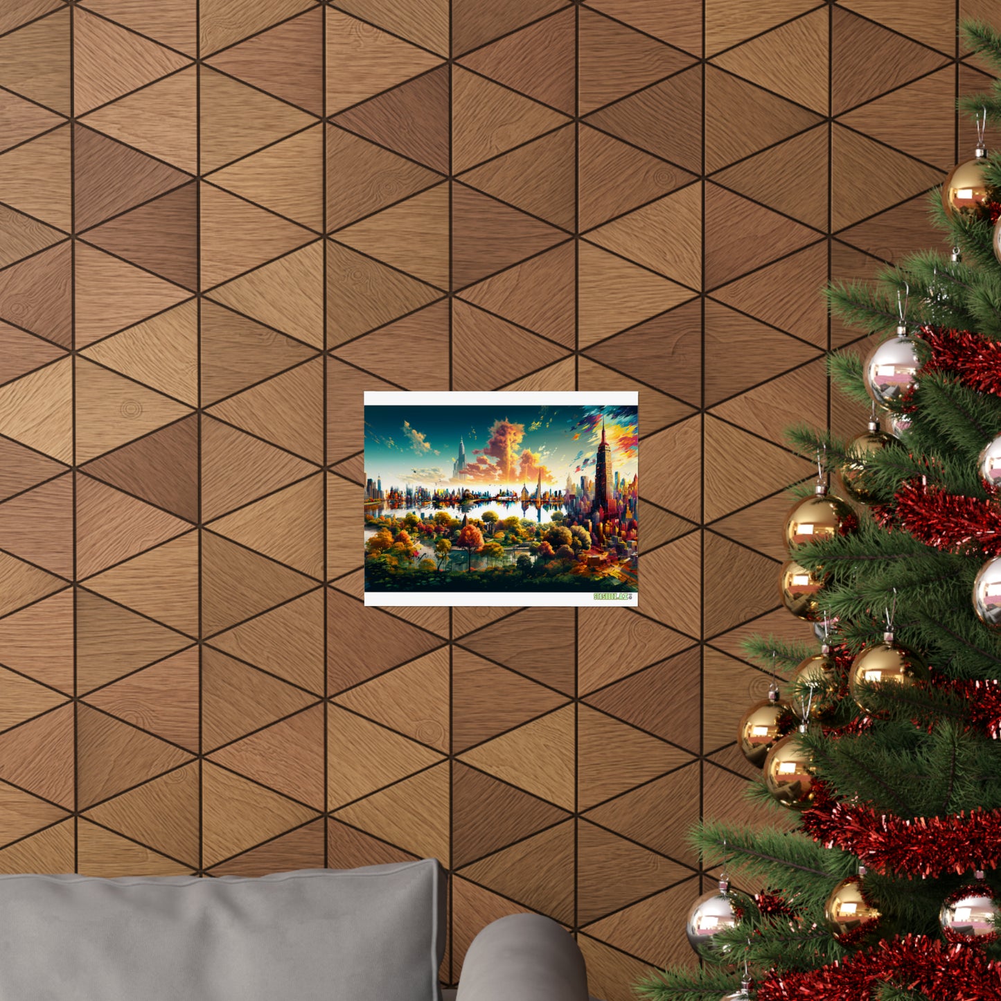 Matte Horizontal Poster New York Dreamlike Illustration of City NY 004