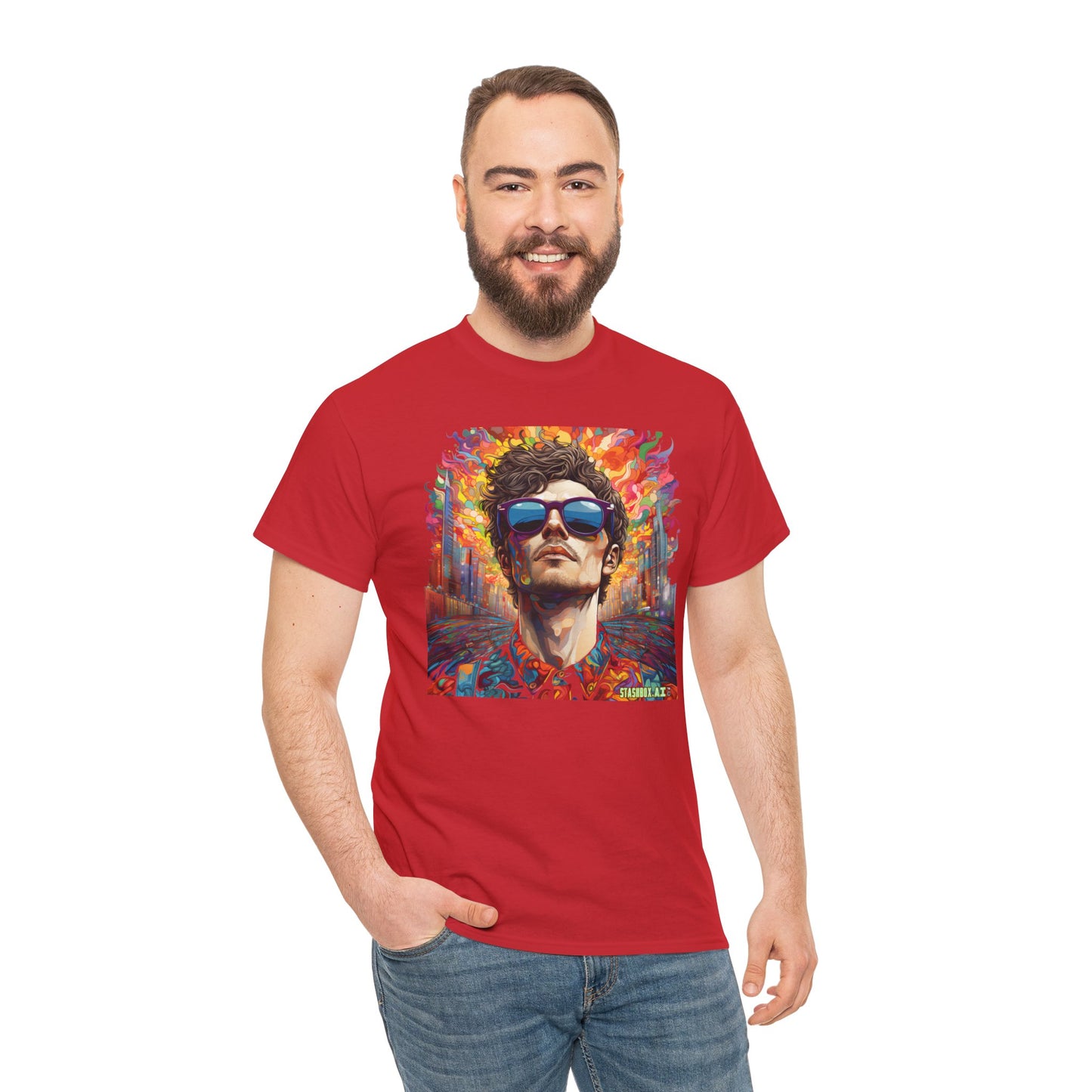 Unisex Heavy Cotton Tshirt - Urban Psychedelia: SpectraVision Shirt New York 008