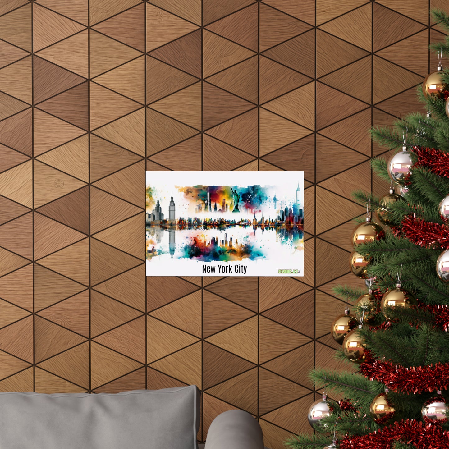 Dreamlike Illustration of a City New York Inspired -Matte Horizontal Posters - Stashbox New York Design #004