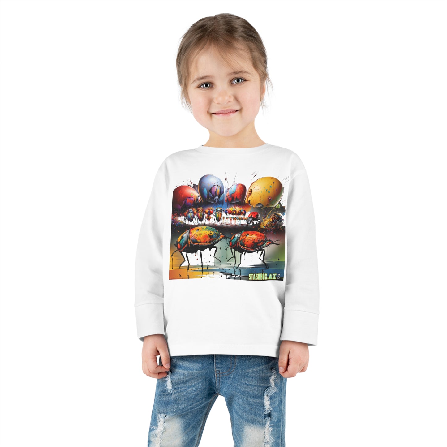 Toddler Long Sleeve Tee Colorful Fun Bugs 002 T-Shirt