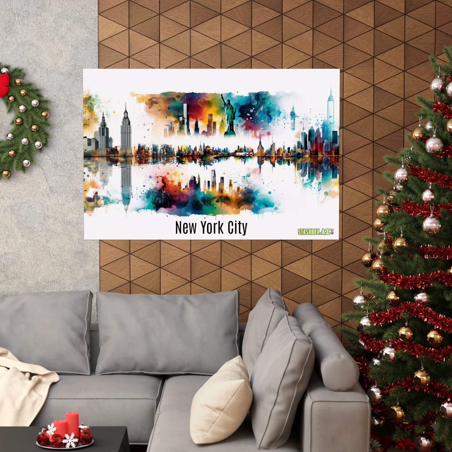 Dreamlike Illustration of a City New York Inspired -Matte Horizontal Posters - Stashbox New York Design #004