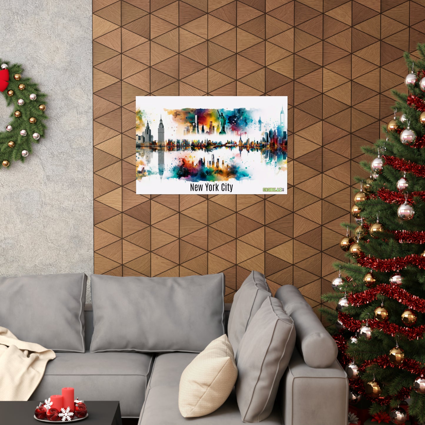 Dreamlike Illustration of a City New York Inspired -Matte Horizontal Posters - Stashbox New York Design #004