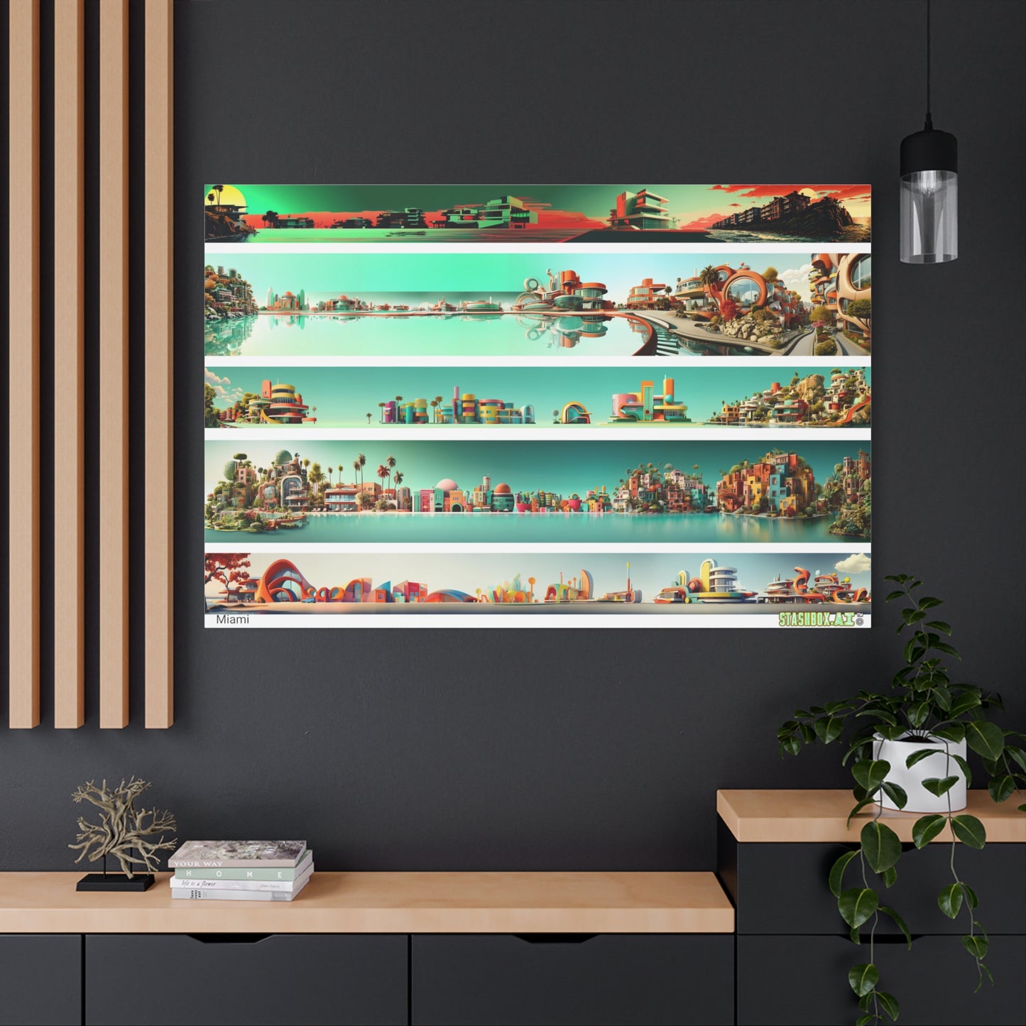 Classic Canvas Miami Architecture Inspired 5-in-1 Design 002